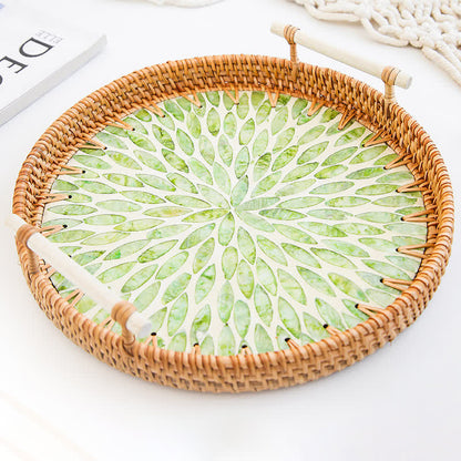 Cestino porta snack in rattan intrecciato