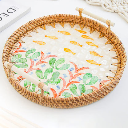 Cestino porta snack in rattan intrecciato