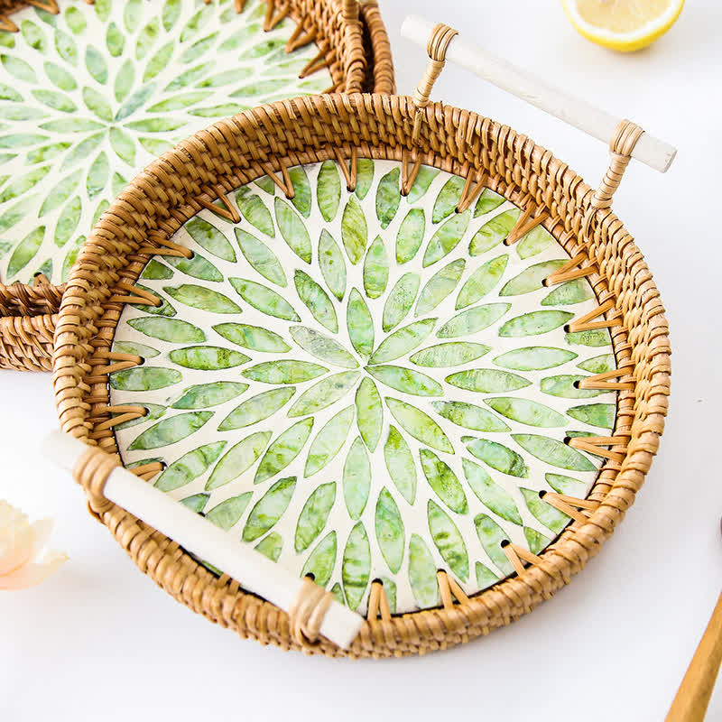 Cestino porta snack in rattan intrecciato