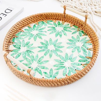 Cestino porta snack in rattan intrecciato