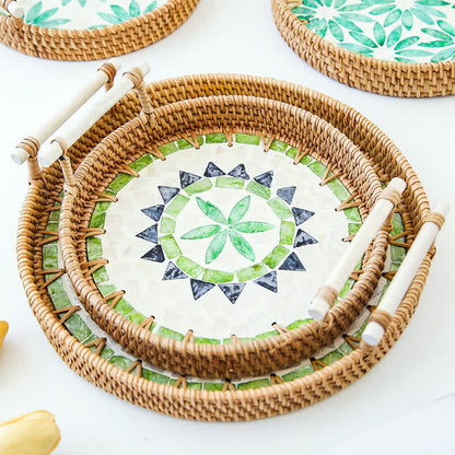 Cestino porta snack in rattan intrecciato