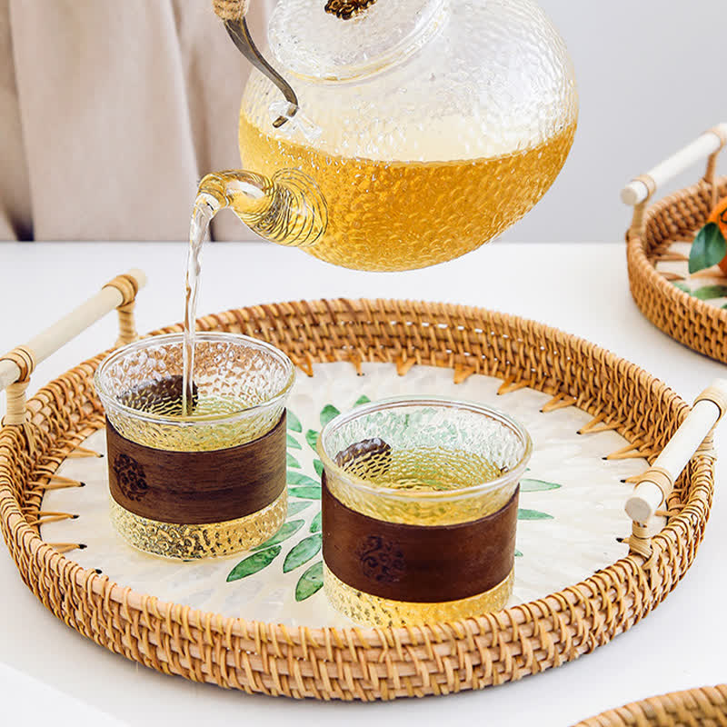 Cestino porta snack in rattan intrecciato