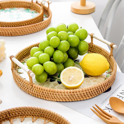 Cestino porta snack in rattan intrecciato