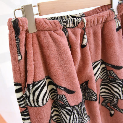 Pigiama in flanella con stampa animalier