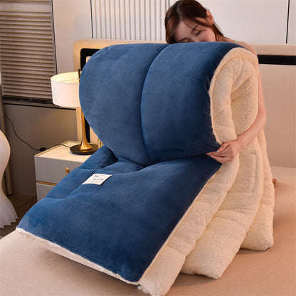 Coperta Sherpa morbida in tinta unita con piumone