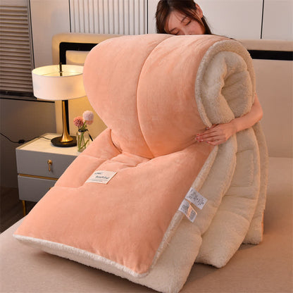 Coperta Sherpa morbida in tinta unita con piumone