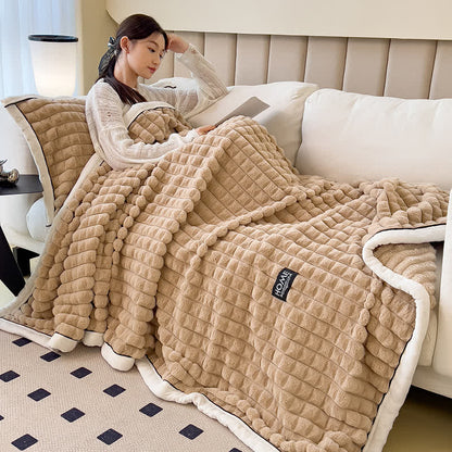 Coperta in pile morbido con trama a quadri