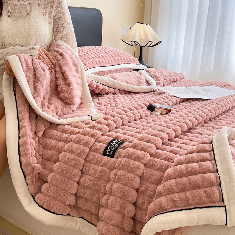 Coperta in pile morbido con trama a quadri