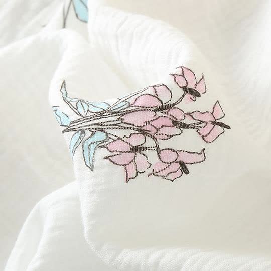 Pigiama in garza di cotone con kimono floreale Lily