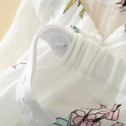 Pigiama in garza di cotone con kimono floreale Lily