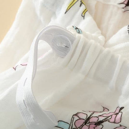 Pigiama in garza di cotone con kimono floreale Lily