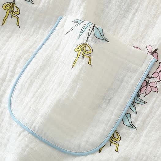 Pigiama in garza di cotone con kimono floreale Lily