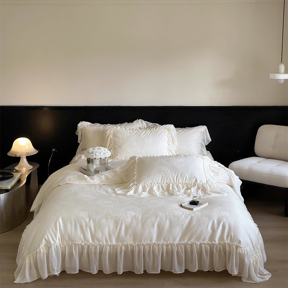 Set di biancheria da letto in raso di cotone French Country (4 pezzi)