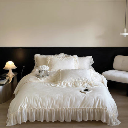 Set di biancheria da letto in raso di cotone French Country (4 pezzi)