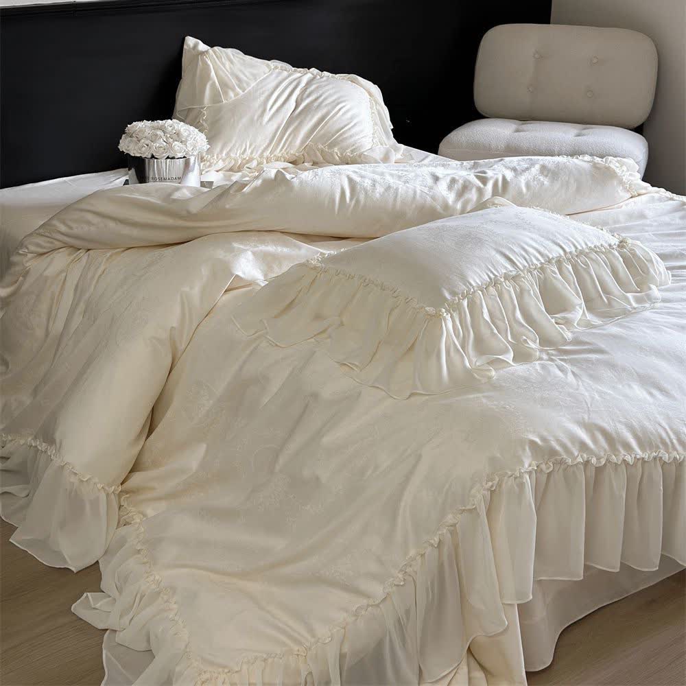 Set di biancheria da letto in raso di cotone French Country (4 pezzi)