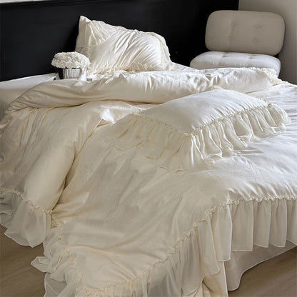Set di biancheria da letto in raso di cotone French Country (4 pezzi)