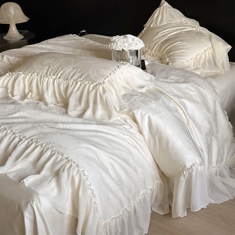 Set di biancheria da letto in raso di cotone French Country (4 pezzi)
