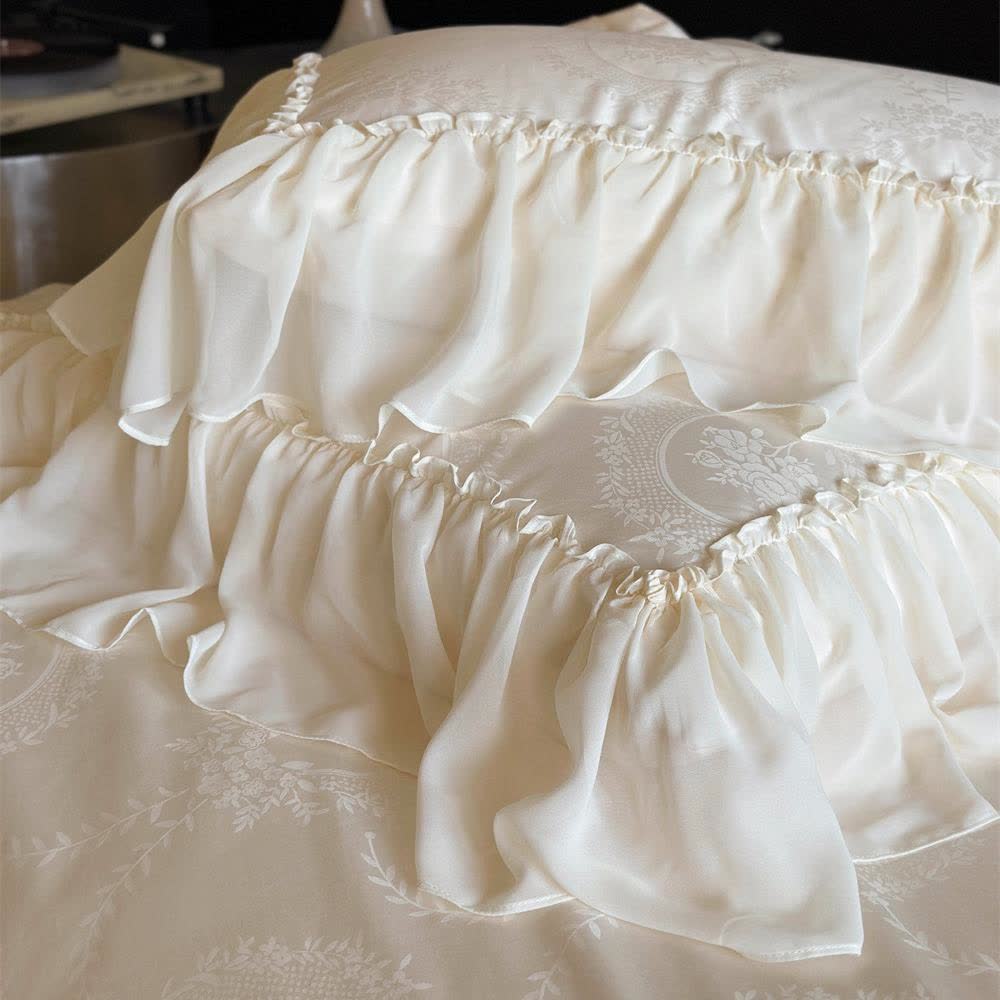 Set di biancheria da letto in raso di cotone French Country (4 pezzi)