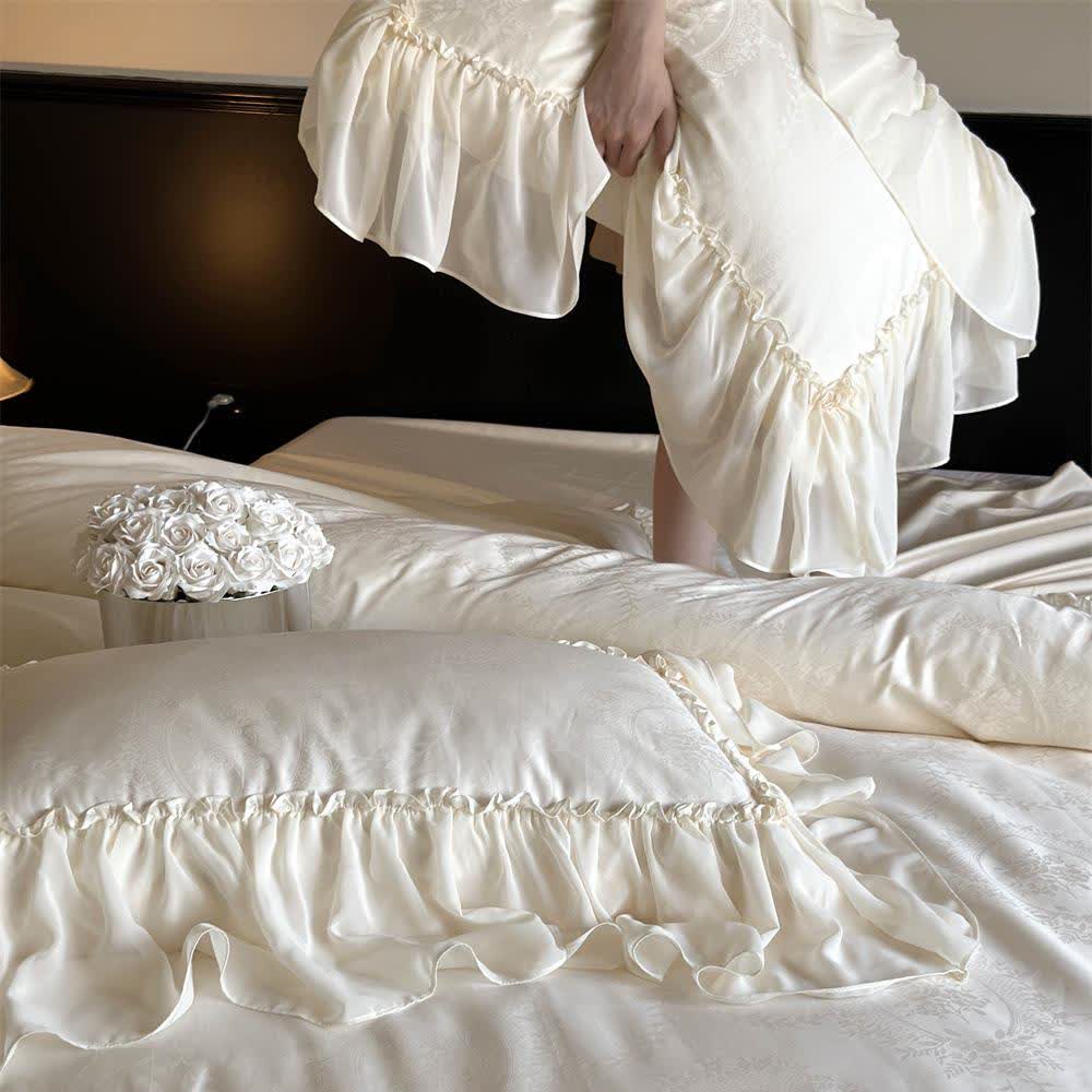 Set di biancheria da letto in raso di cotone French Country (4 pezzi)