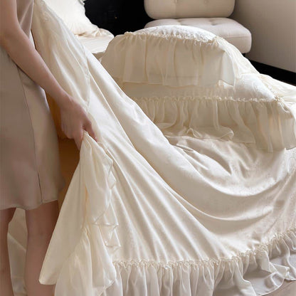 Set di biancheria da letto in raso di cotone French Country (4 pezzi)