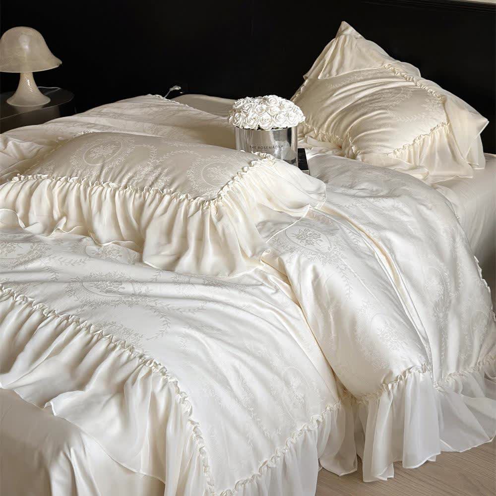 Set di biancheria da letto in raso di cotone French Country (4 pezzi)