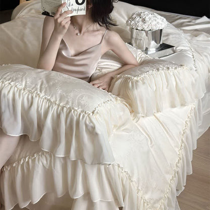 Set di biancheria da letto in raso di cotone French Country (4 pezzi)