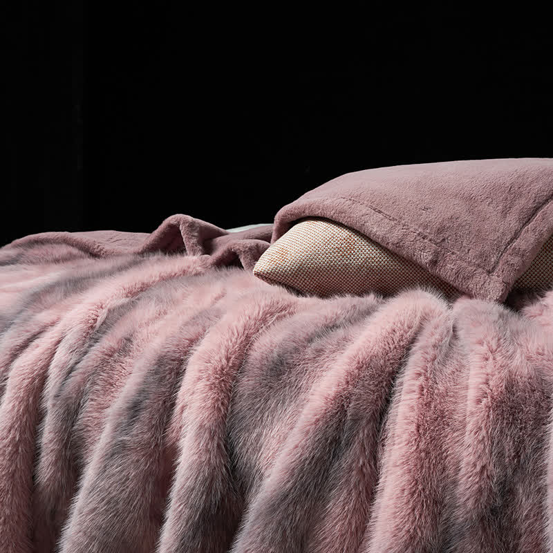 Coperta calda sfumata in pelliccia sintetica