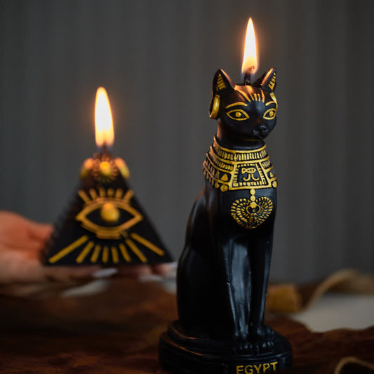 Candela profumata per la casa a forma di gatto egiziano