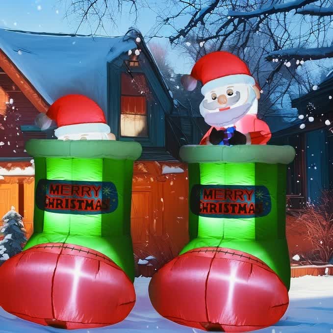 [Spedizione in 24 ore] Decorazione gonfiabile dinamica natalizia con luci a LED