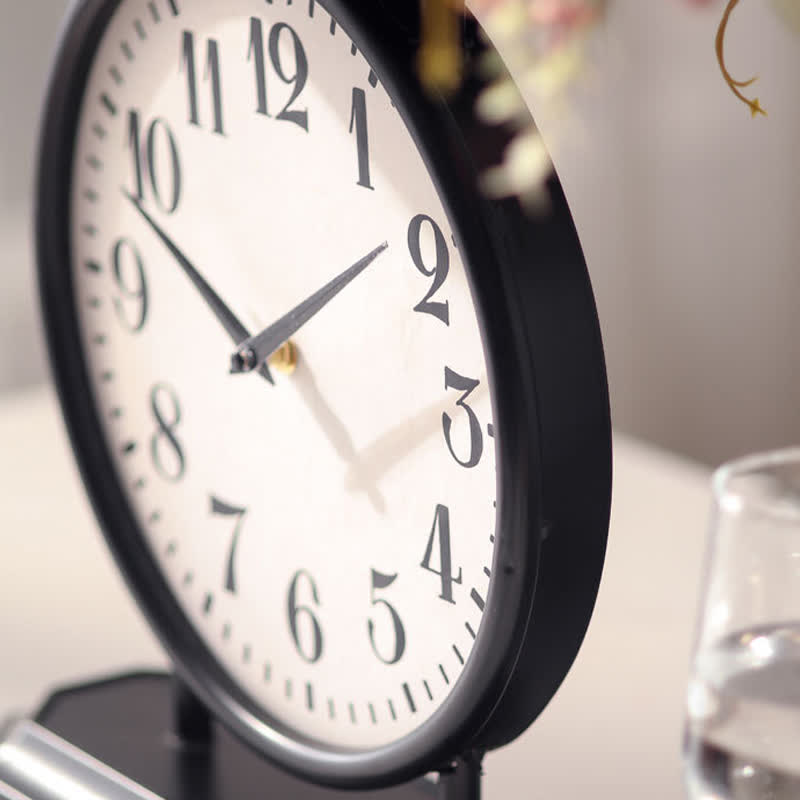 Vassoio decorativo per frutta con orologio creativo in ferro