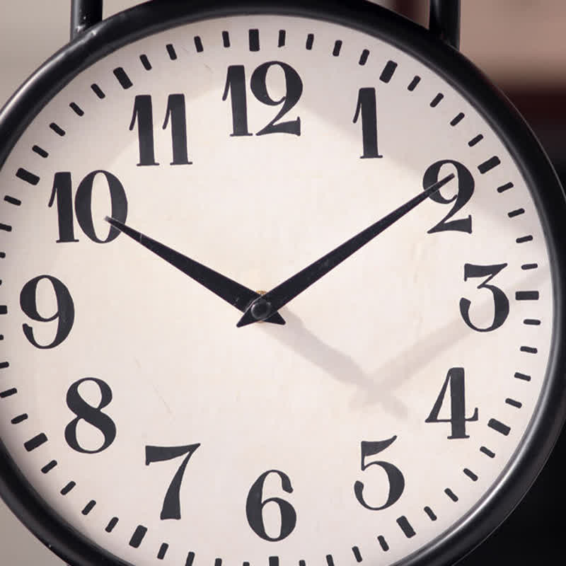 Vassoio decorativo per frutta con orologio creativo in ferro