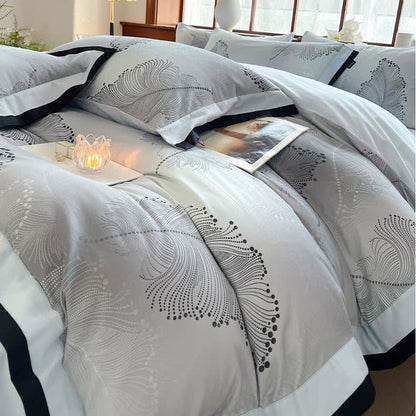 Lussuoso set di biancheria da letto floreale in cotone spazzolato (4 pezzi)