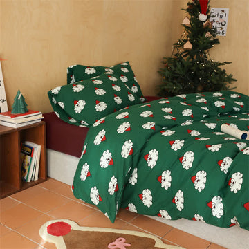Set di biancheria da letto natalizia in puro cotone morbido (4 pezzi)
