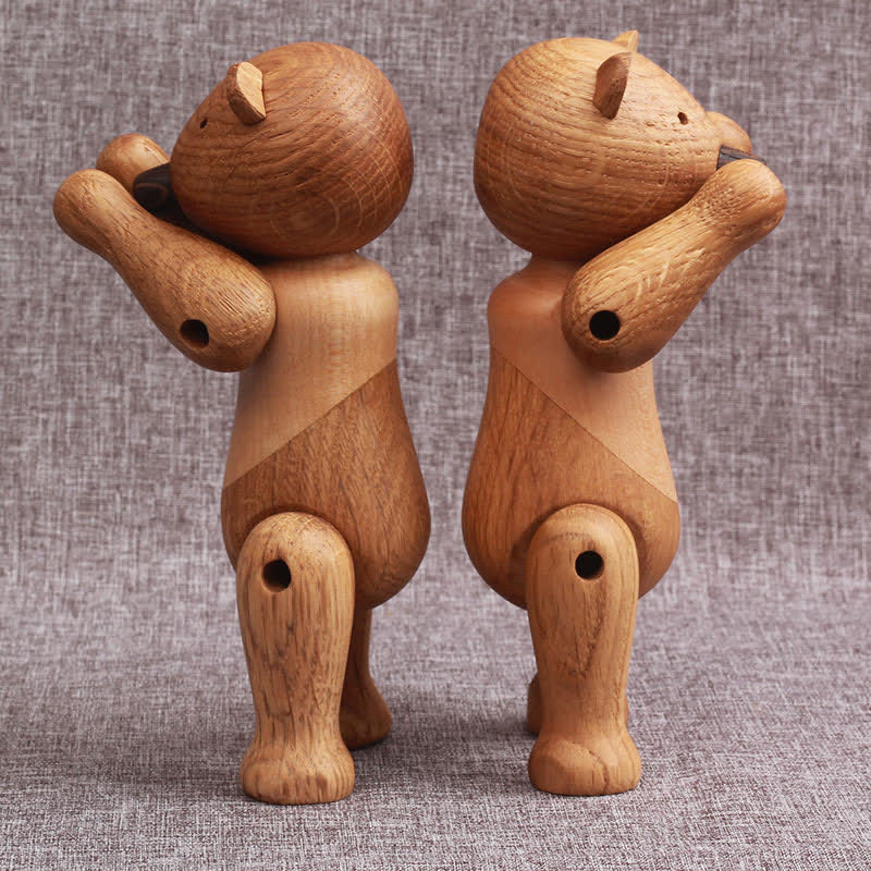 Ornamento a forma di orso marionetta mobile in legno
