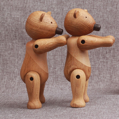Ornamento a forma di orso marionetta mobile in legno