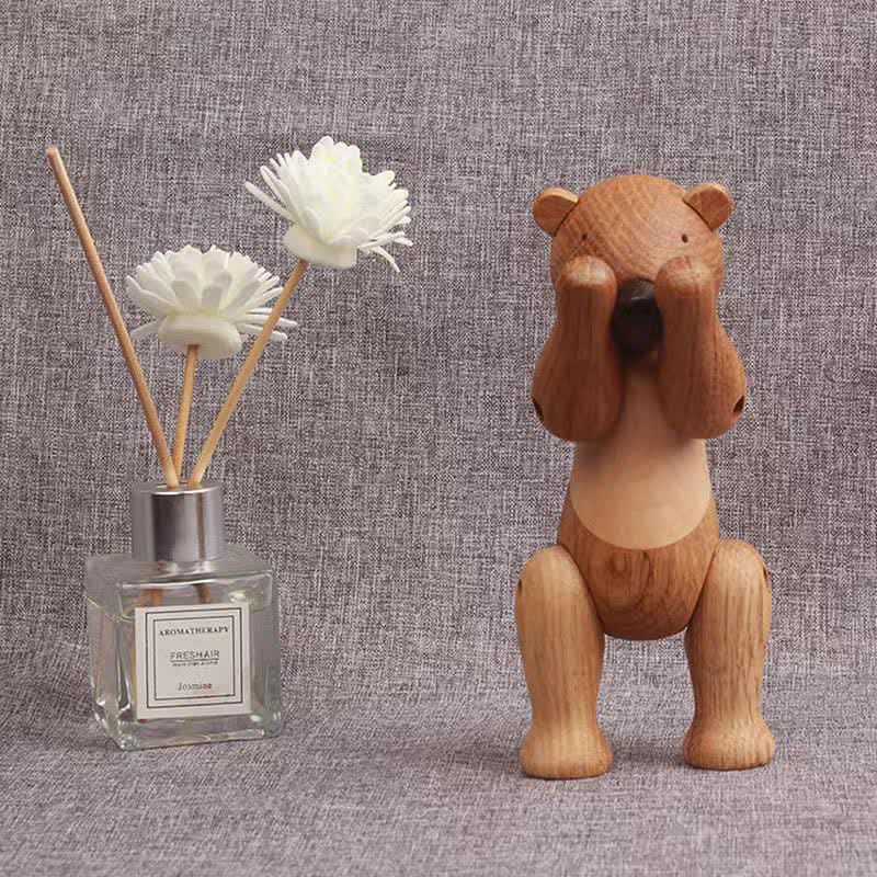 Ornamento a forma di orso marionetta mobile in legno