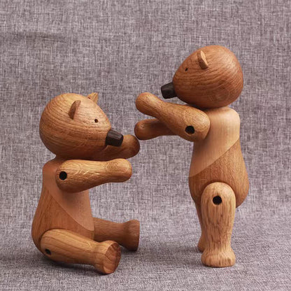 Ornamento a forma di orso marionetta mobile in legno