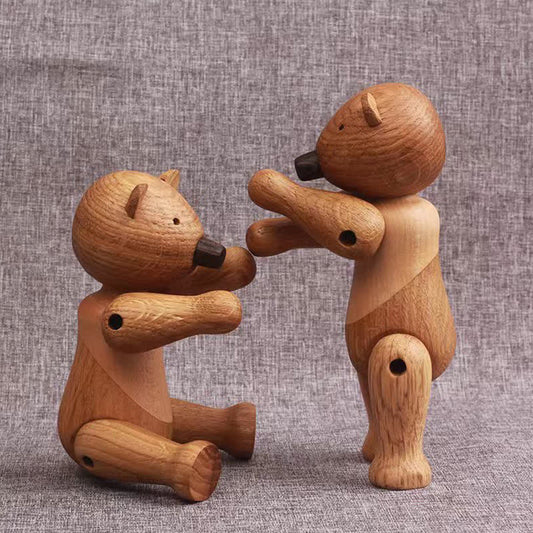 Ornamento a forma di orso marionetta mobile in legno