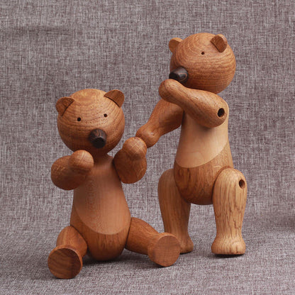Ornamento a forma di orso marionetta mobile in legno