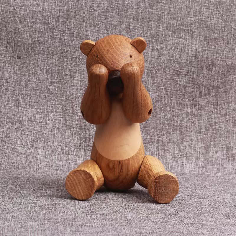 Ornamento a forma di orso marionetta mobile in legno
