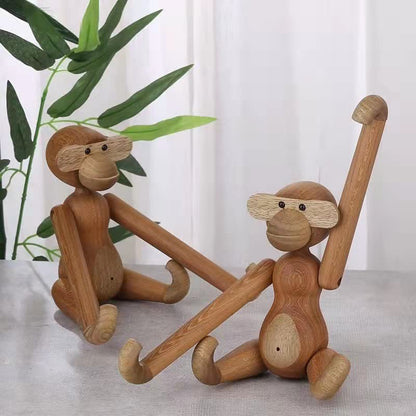 Ornamento a forma di scimmia marionetta mobile in legno massello