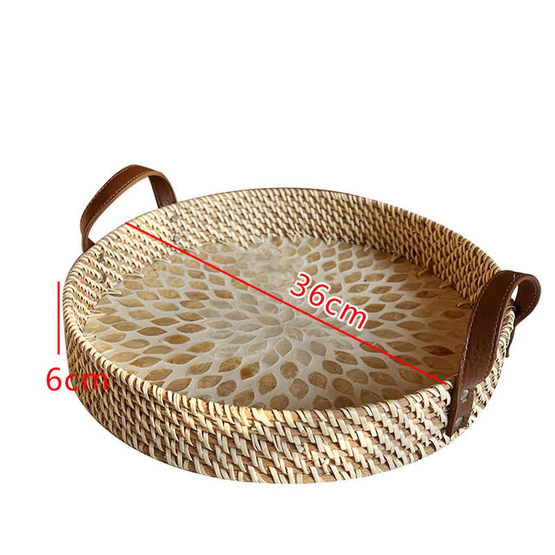 Cesto portaoggetti intrecciato in rattan da fattoria