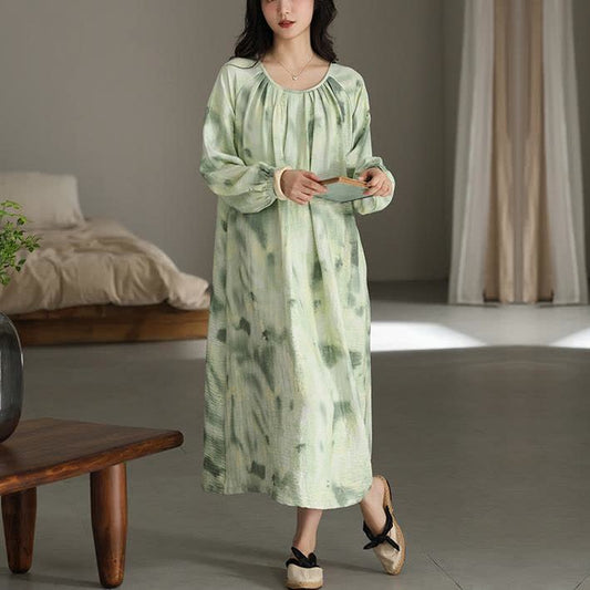 Camicia da notte lunga con imbottitura in cotone sul petto