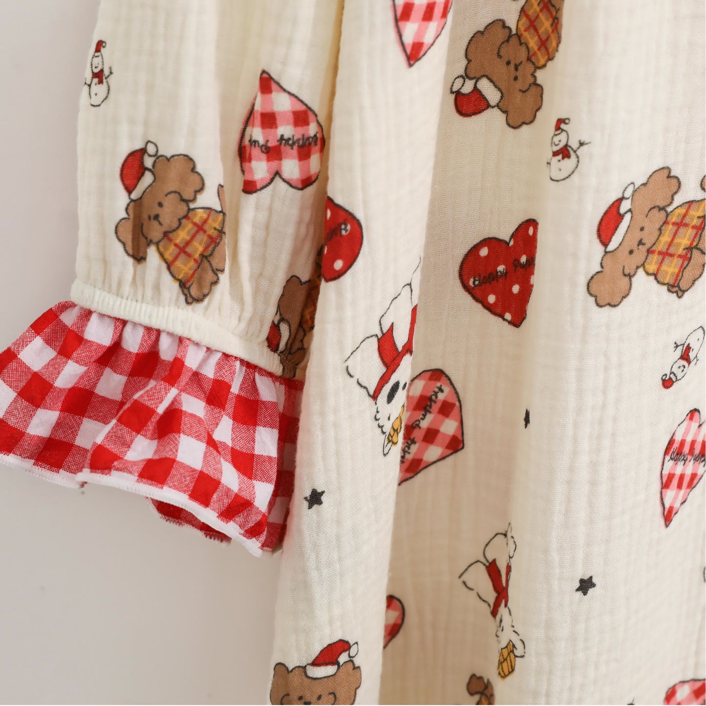 Camicia da notte lunga con colletto per bambola in cotone taglie forti