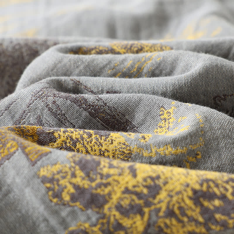 Pigiama in cotone con kimono con paesaggio neutro