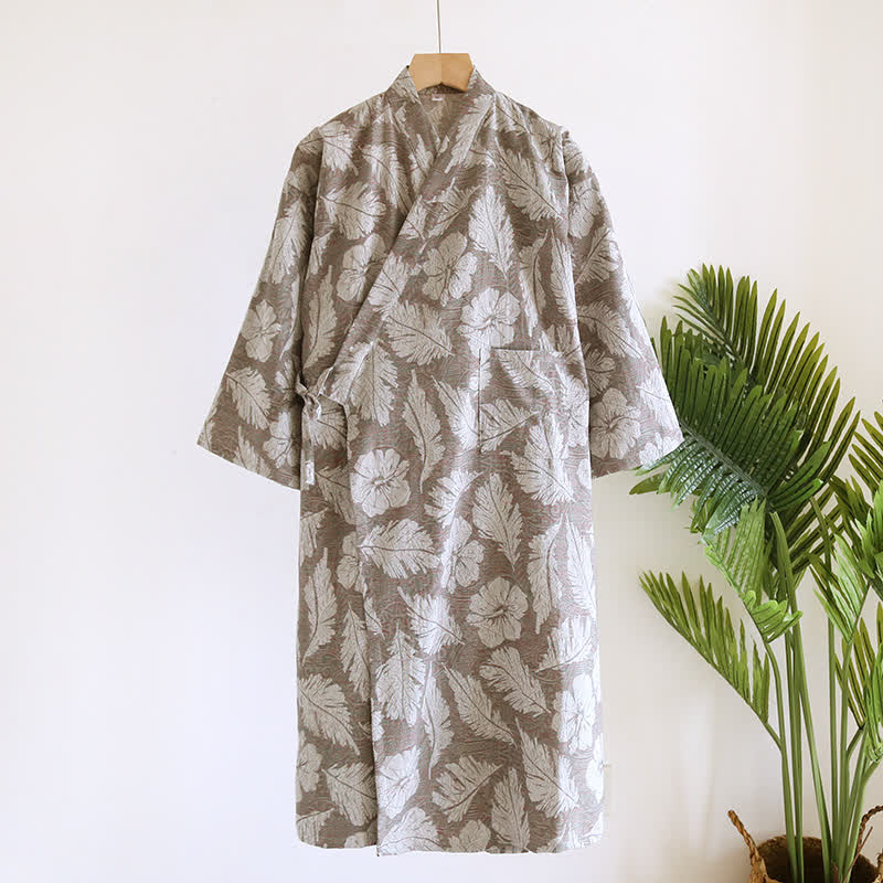 Accappatoio in cotone jacquard stile neutro