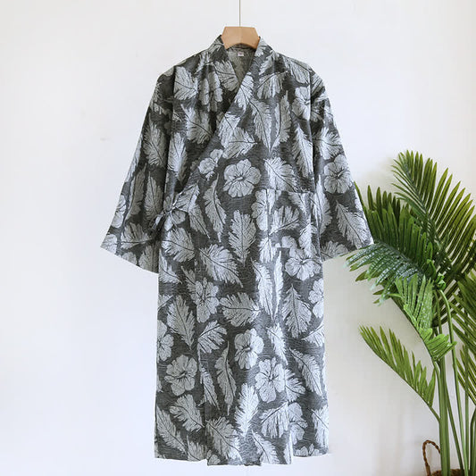 Accappatoio in cotone jacquard stile neutro