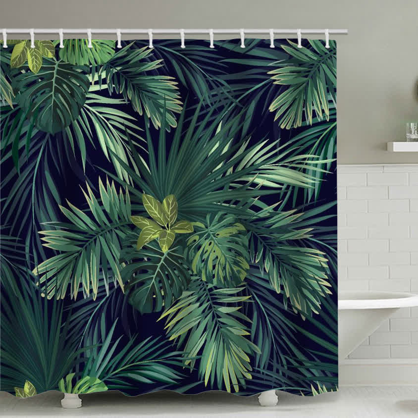 Tenda da doccia impermeabile Lush Leaf