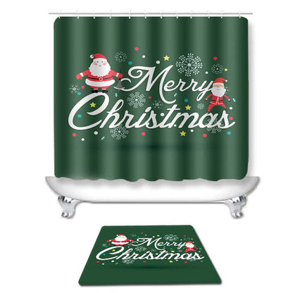 Set di tappetini per tenda da doccia "Buon Natale"