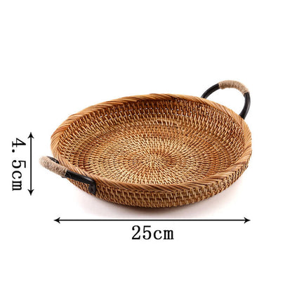 Cestino porta snack da scrivania in rattan intrecciato